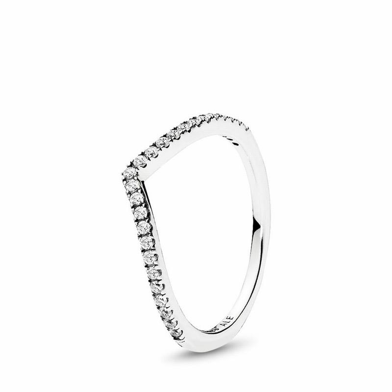 Pandora Australia Sparkling Wishbone Stackable Ring - Sterling Silver | FZDRYT971